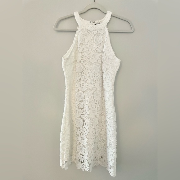 Lulu's Love Poem Ivory Lace Mini Dress, White, sz Medium - Picture 6 of 15